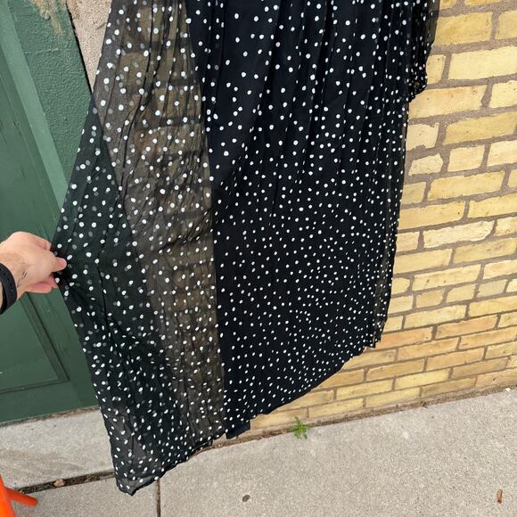 Vintage Eleanor Brenner 1970's Polka Dot Long Sleeve Maxi Dress Size 8 *Flaw - Picture 5 of 9